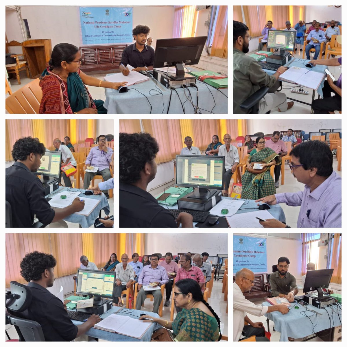 Pensioners outreach programme for updation of LCs/DLCs was organized in the premises of office of CCA Odisha today. Filled KYP forms and ID card applications were collected. Grievances raised by the  pensioners and Associatio